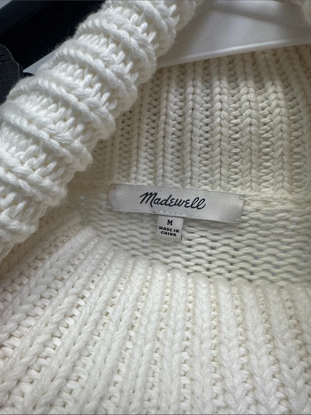 Madewell Ivory Ribbed Knit Sweater